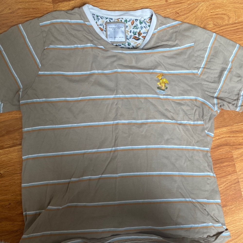 Mushroom inspired striped shirt